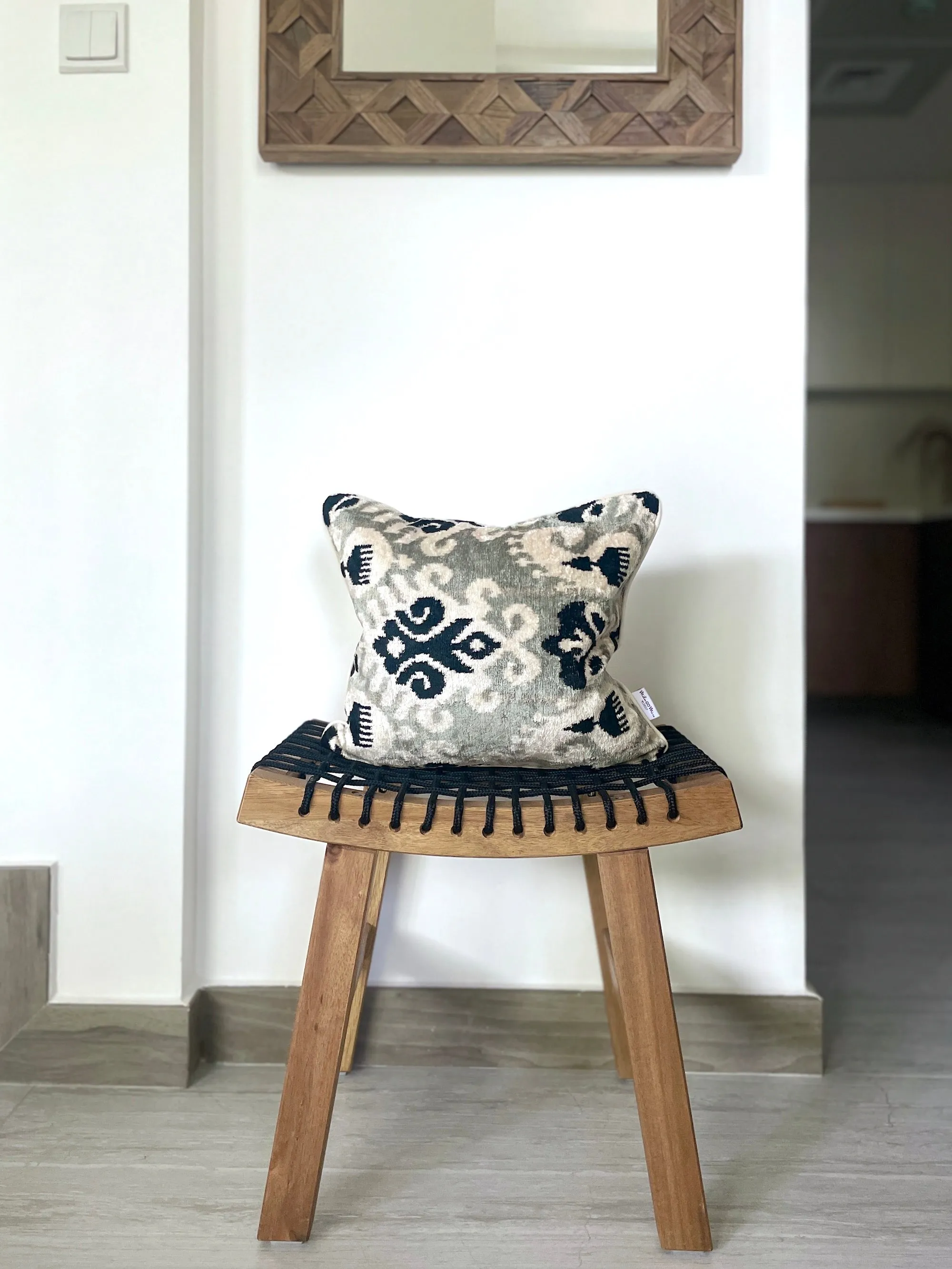 Velvet Ikat Cushion Royal | Velvet Ikat Pillow Royal