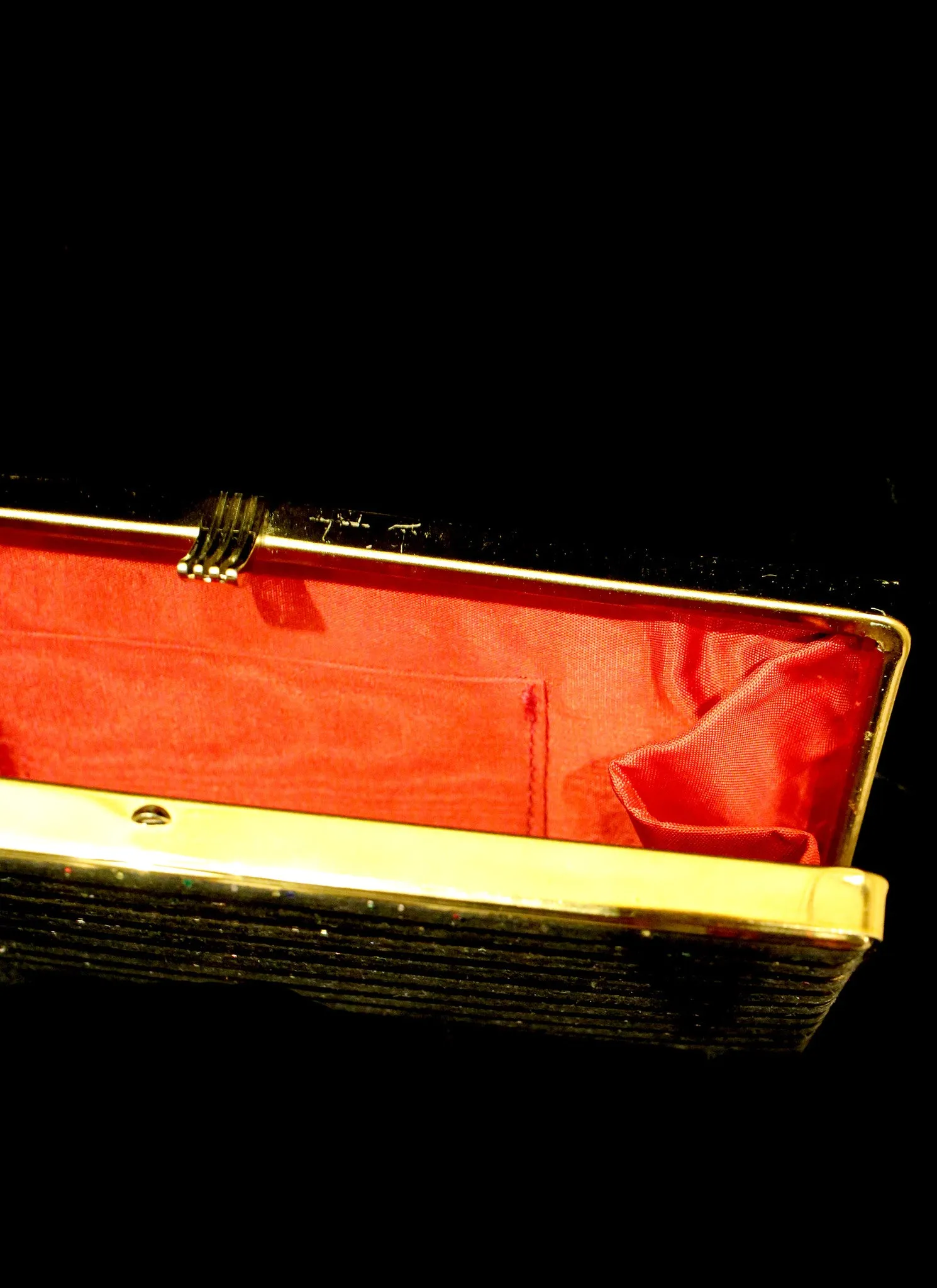 Vintage 1950s Gold Stripe Clutch Bag