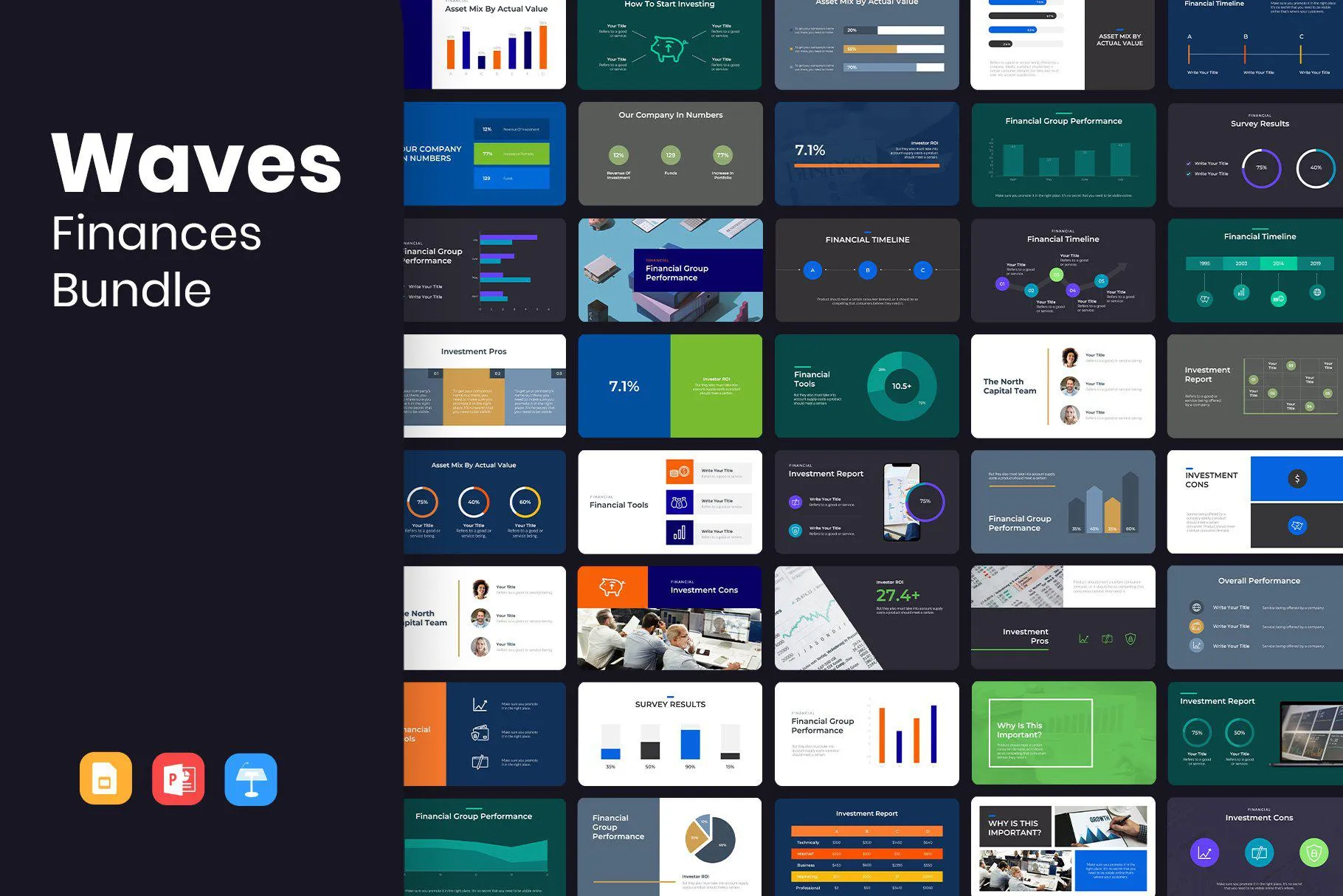 WAVES Finance Presentation Templates Bundle