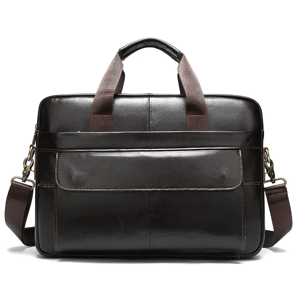 WESTAL Men's Briefcases Men's Bags Genuine Leather Lawyer/office Bag for Men Laptop Bag Leather Briefcases Bag for Documents 209