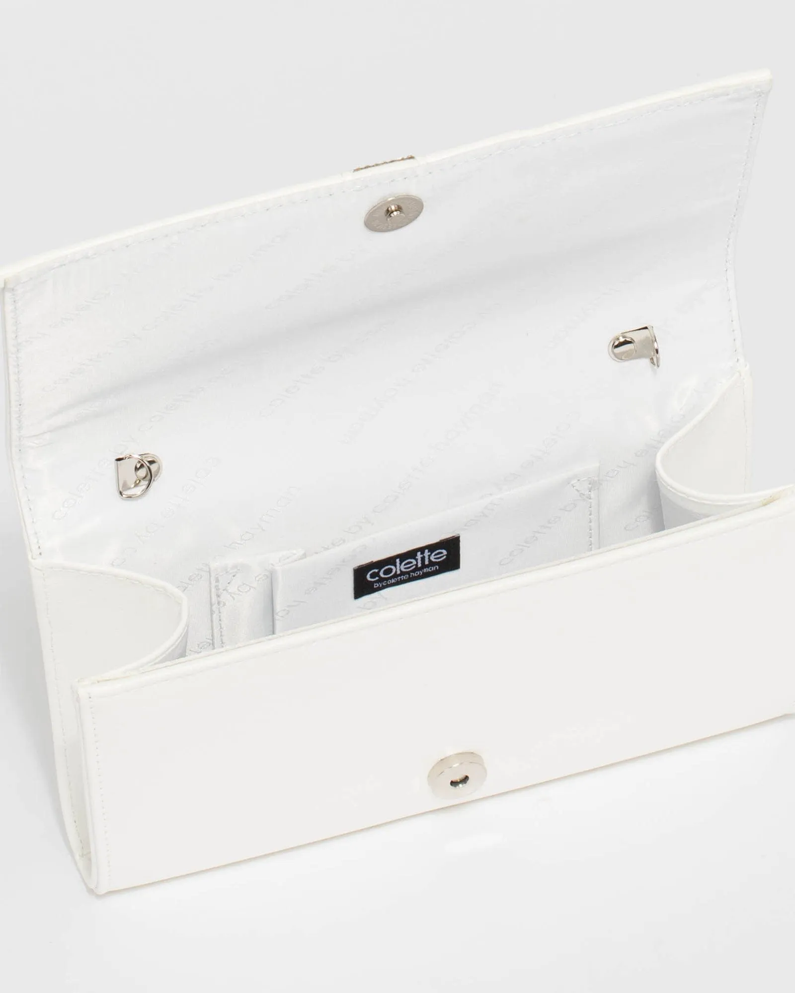 White Ellie Crystal Clutch Bag
