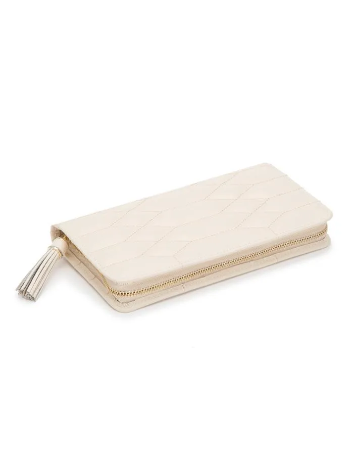 WOLF Caroline Jewelry Portfolio - Ivory - Quilted Leather