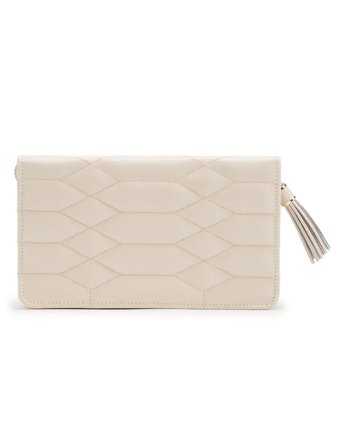 WOLF Caroline Jewelry Portfolio - Ivory - Quilted Leather