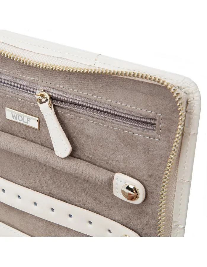 WOLF Caroline Jewelry Portfolio - Ivory - Quilted Leather