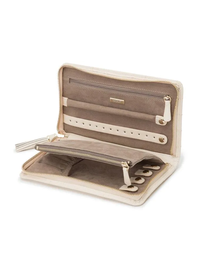 WOLF Caroline Jewelry Portfolio - Ivory - Quilted Leather