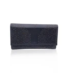 Yves Saint Laurent Black Leather Y Rock Studded Clutch Bag