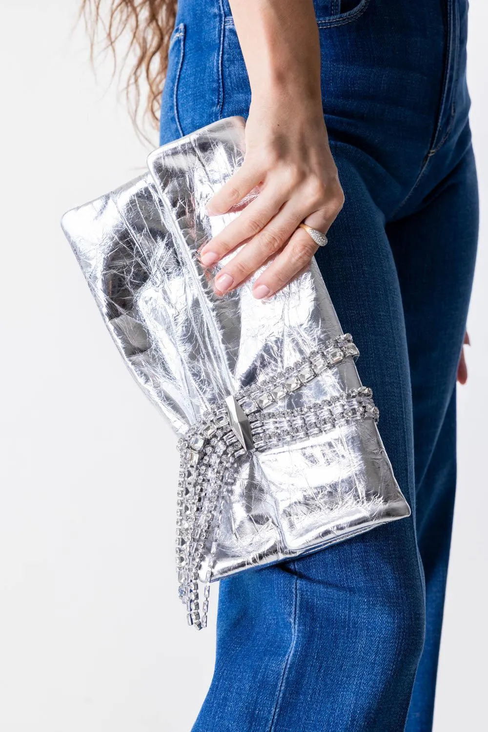 Zandra Clutch - Silver
